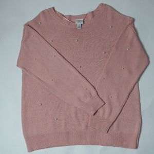 Pink crewneck with pearls